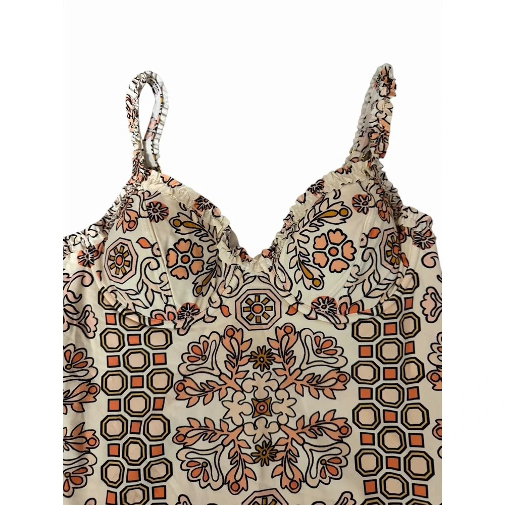 Tory‎ Burch Hicks Garden One Piece Floral Swimsuit Women's Size Small